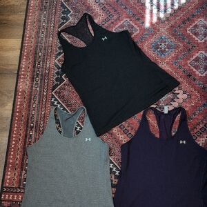 Under Armour Women's Tank Top Trio - Black, Gray, Purple